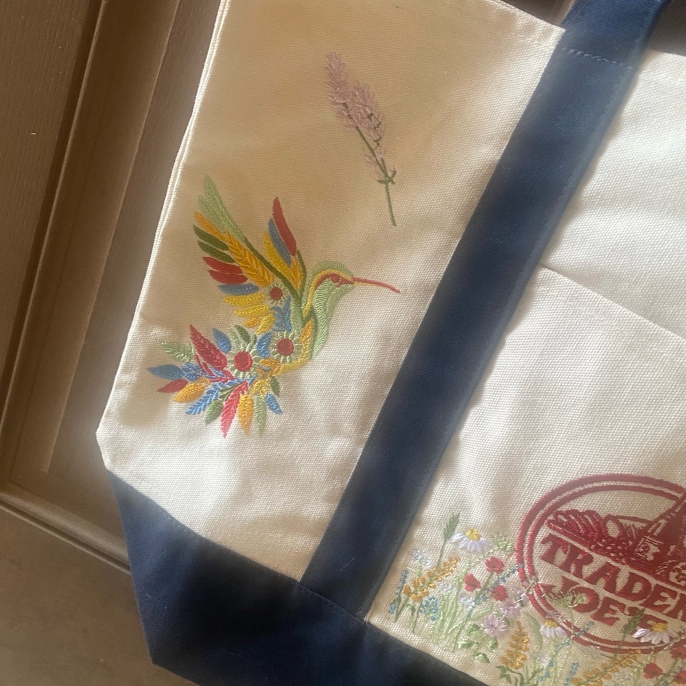 NWT Trader Joe’s canvas tote with embroidery - Picture 8 of 17